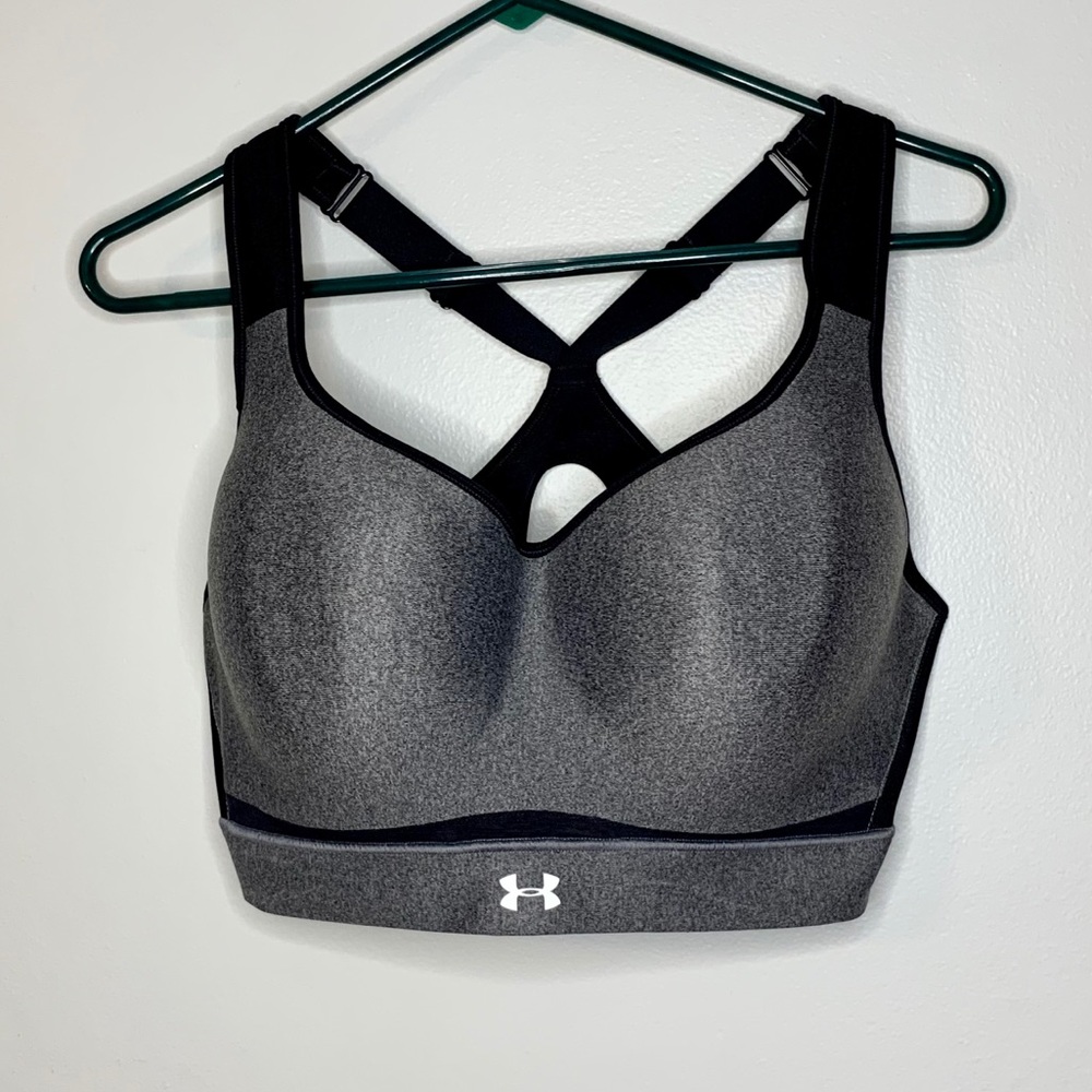 Under Armour 38D High Impact Gray Black Sports Bra